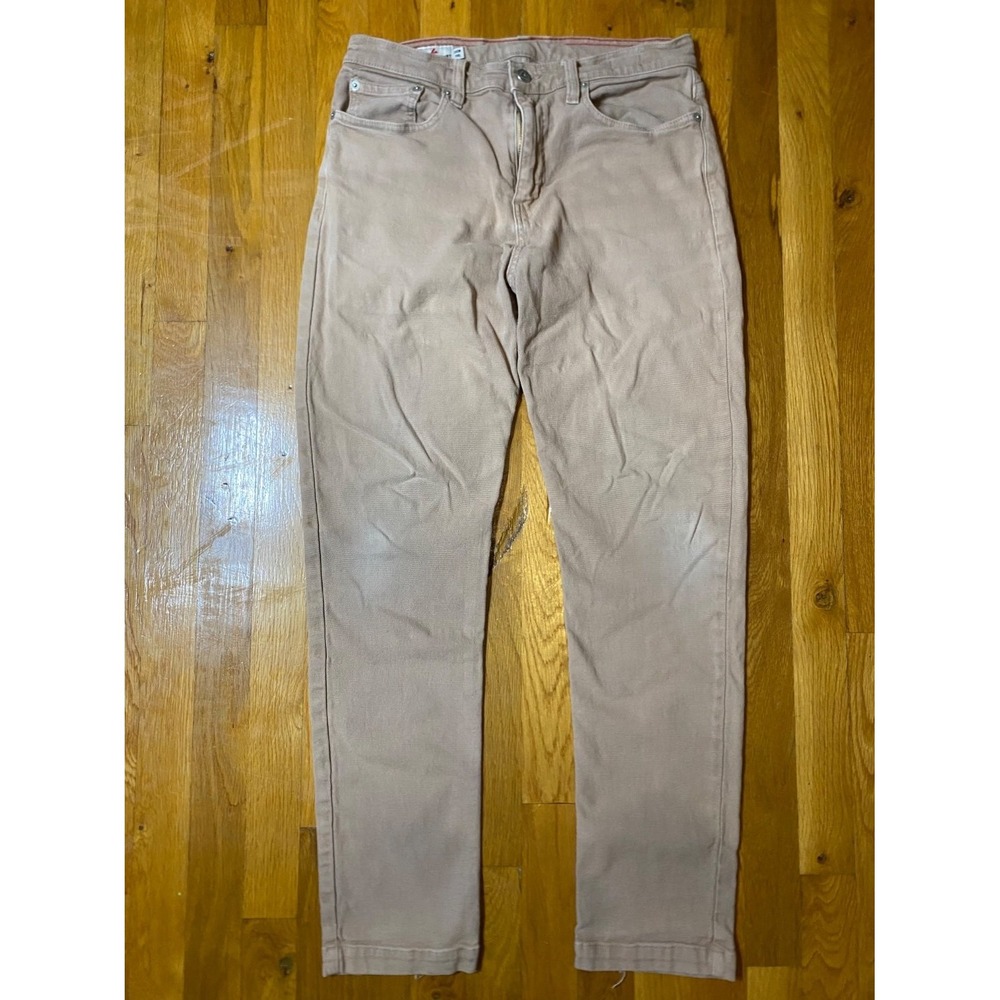 American Giant Pants Roughneck Mens 30x29 Beige Canvas Straight Leg Stretch